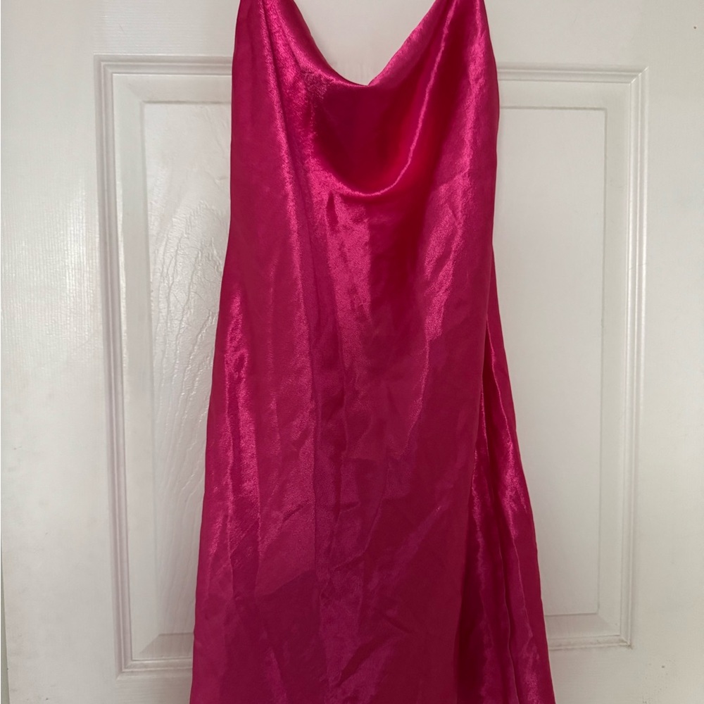 Vibrant Pink Satin Dress